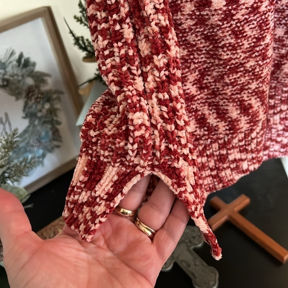 LULAROE Red/Pink/Cream Marble Blend Lauren Sweater Dress, Size Small, EUC. - Picture 5 of 10
